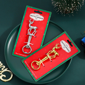 Ouvre-bouteille en alliage de zinc doré et argenté, cadeau de Noël, ouvre-bouteille pour fête - Product Image 1