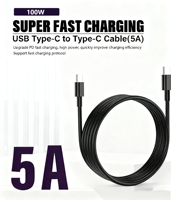 Kabel 100w Tipe C ke Tipe C 20V 5A USB C Kabel Data Ponsel Pengisian Cepat Cargador Kabel 100w Dengan E-marker PD Pabrik OEM