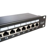 19 pouces 1U Keystone Jack réseau Rack Amp Rj11 24 Port Panneau de brassage avec gestionnaire de câbles