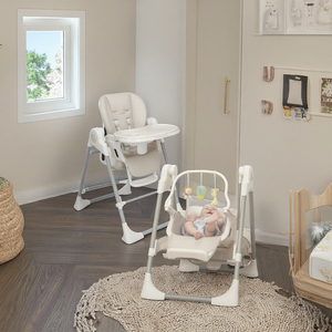 Chaise haute électrique 3-en-1 en plastique au design moderne, siège balançoire pour bébé, pliable, pour repas et alimentation, chaise intelligente pour bébé et enfant - Product Image 1