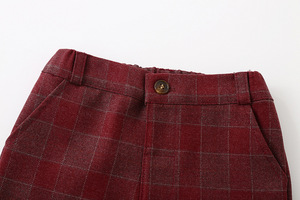 Completo Formale da Gentiluomo per Ragazzi con Motivo a Quadri, Maniche Lunghe, Papillon, Camicia, Pantaloni e Gilet, Set di Abbigliamento per Bambini per Spettacoli, Matrimoni e Banchetti - Product Image 5