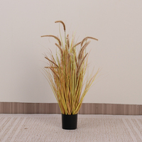 Plante artificielle en pot de roseau vert en plastique pour décoration de jardin et intérieur, plantes artificielles