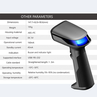 Lecteur de code QR portable JINGXIN à balayage rapide, ergonomique, compatible avec le paiement Alipay