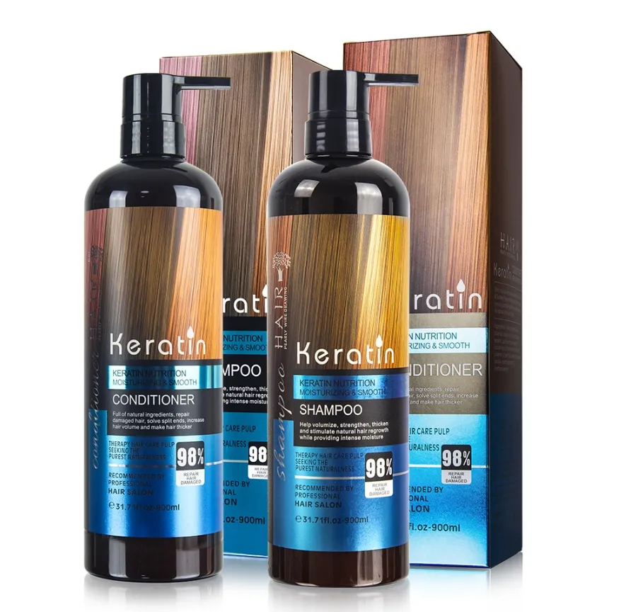 Anti-Schuppen Großhandel günstigen Preis Private Label benutzer definierte Logo sulfat freie Kollagen-Sets Keratin Haar Shampoo und Conditioner