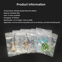 Metallisches Nymphen-Körperband, Flaches Glanzband für Fliegenbinden, Material für Forellen-, Barsch- und Salzwasserfische - Fliegenfischer-Werkzeuge & Zubehör
