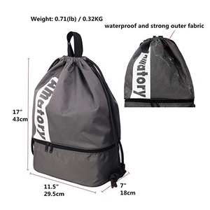 Peso ligero Atlético Gymsack niños Cinch mochila <span class=keywords><strong>a</strong></span> granel con mojada bolsillo para viajar y almacenamiento - Product Image 4