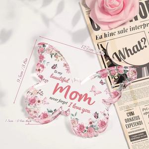 Heart Shape Acrylic Plaque UV Printed Display DIY Gift for Women Sister Side by Side Miles Wedding Birthday Modern 10x10cm