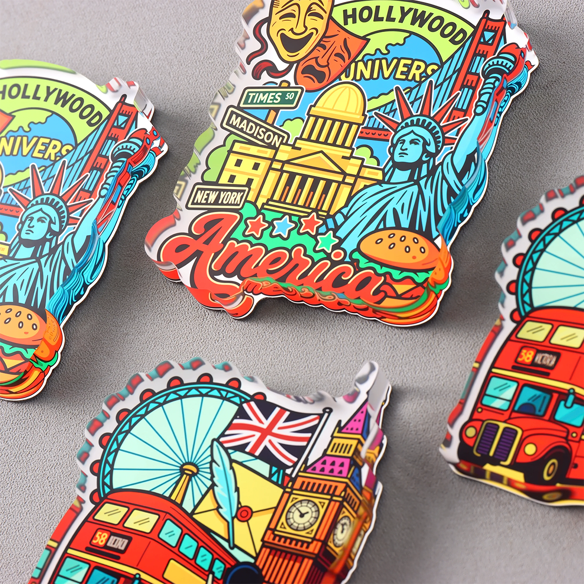 Wholesale Promotional Acrylic Anime Fridge Magnets Custom Printed Acrylic Magnetic Refrigerator Souvenir Gift