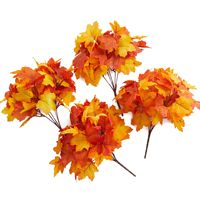 Ranting Daun Maple Buatan, Bunga Sutra untuk Dekorasi Musim Gugur, Hiasan Meja Gaya Pedesaan untuk Thanksgiving, Dekorasi Rumah dan Dapur
