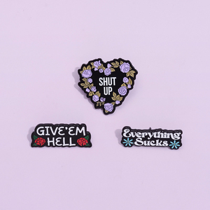 Donnez-leur l'enfer tout suce émail broches <span class=keywords><strong>sac</strong></span> à dos vêtements métal revers Badge chemise col broches accessoires <span class=keywords><strong>pour</strong></span> amis - Product Image 2