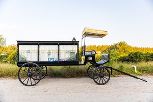 Latest Design Horse Drawn Funeral Hearse Coffin Buggy Motorcycle Funeral Cart Funeral Service Wagon - Product Image 3
