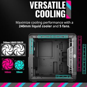 定制电脑机箱 MasterBox <span class=keywords><strong>Q300L</strong></span> 全塔式 Micro-ATX 磁性设计防尘过滤器 透明亚克力侧板 - Product Image 4