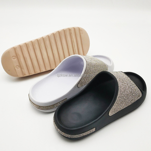 Fashionable Trend OEM Custom Anti <strong>slip</strong> Sole <strong>Slip</strong> on Womens &amp; Lady EVA Slide Shoes with Diamond Decoration - Product Image 6