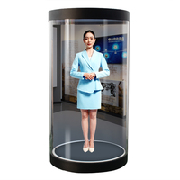 Cabina holográfica LCD 3D, pequeño gabinete de exhibición de fotos interactivo de escritorio, equipo de Educación de voz de proyección AI Holobox