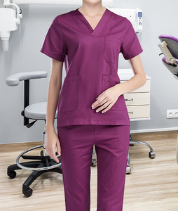 Divise Ospedaliere 100% Cotone Set Uniformi Scrub per Donne Comodi con Scollo a V Abbigliamento da Lavoro per Infermieri Completo a Maniche Corte - Product Image 5