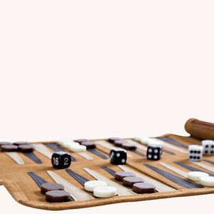 Édition de luxe de jeu de backgammon en cuir avec accents en bois – Ensemble de jeu de backgammon sophistiqué en cuir - Product Image 5