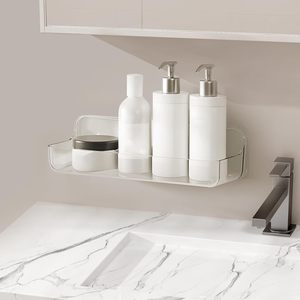 Modern Single-Tier Eco-Friendly PET Plastic Storage <b>Rack</b> Faucet <b>Tools</b> Transparent Smoke Black Color Standing Type Bathroom - Product Image 1