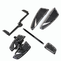 VIMAS Nouveaux repose-pieds avant/arrière réglables en aluminium (noir/argent) pour Electra Glide 1993-2025 Touring/Street