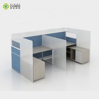 Working Station System Furniture Glass Partitions Two Seater Workstations Office Cubicle Partition