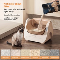 Bac à litière pour chat entièrement automatique, grande capacité, anti-odeurs, intelligent, en plastique ABS, style ouvert, fonction autonettoyante, exclusif
