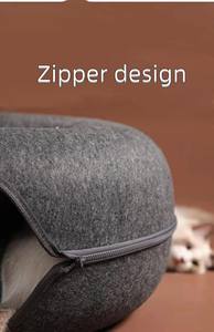 Nouveau produit phare en gros du fabricant : Lit pour chat tunnel rond en feutre, de luxe, créatif, double étage, en forme de donut, personnalisé, avec fonction cachette (Peekaboo) - Product Image 4