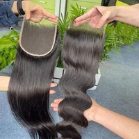Cabello Humano Virgen Europeo Bozhen Liso Natural Negro 4x4/5x5/13x4 Full HD Grado 12A para Pelucas, Extensiones y Cierres