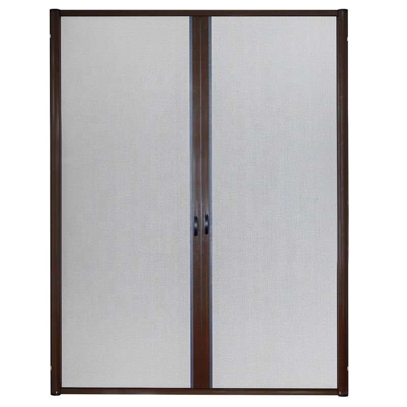 Pantalla de aluminio para puerta enrollable de insectos, plataforma retráctil de aluminio para cocina, mosquitera, puerta de doble pantalla abierta