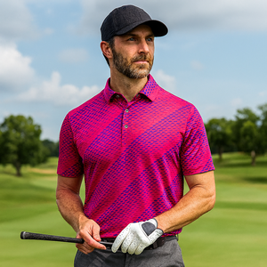 Logo personalizzato di design leggero elastico stampa grande Polo da Golf di alta qualità oversize per gli uomini - Product Image 5