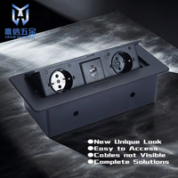 Enchufe Eléctrico para Muebles de Oficina y Hogar, Cable de Alimentación, Enchufe Emergente Negro, Enchufe de Escritorio USB Integrado