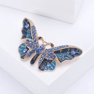 Zinc Alloy Gold Plated Trendy Butterfly Brooch Luxury Engagement Wedding Gift Party Customizable Designer Crystal Zircon Women - Product Image 2