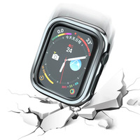 Protecteur électroplaqué ajouré pour Apple Watch S12 42mm 46mm, surface brillante, résistant aux rayures, anti-chute, coque de protection