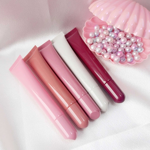 หลอดลิปกลอสสีชมพู 10 มล. พลาสติกบีบได้ ฝาเกลียว เงา บรรจุภัณฑ์เครื่องสำอาง หลอดนิ่ม Bz007 16 มม. - Product Image 1
