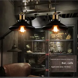 Lámpara <span class=keywords><strong>de</strong></span> Techo Estilo Loft, Arte en Hierro, Retro, Negra, Moderna, Simple, para Restaurante, Bar, Mostrador, Estilo Industrial, Hotel - Product Image 4