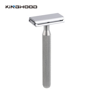 Premium Eco Aluminium Long Handle Matte Silver Stainless Steel <strong>Double</strong> <strong>Edge</strong> Shaving Safety <strong>Razor</strong> - Product Image 1