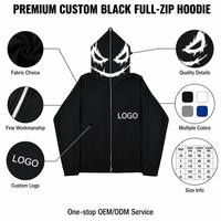 Nouveau sweat à capuche zippé intégral pour homme, broderie personnalisée du logo, mélange polyester-coton, style hip-hop hiver