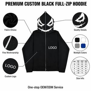 Nueva <span class=keywords><strong>Sudadera</strong></span> con Capucha y Cremallera Completa para <span class=keywords><strong>Hombre</strong></span>, con Logotipo Personalizado Bordado, Mezcla de Poliéster y Algodón, Estilo Hip-Hop de Invierno - Product Image 2