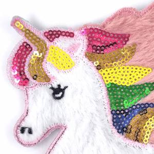 Wholesale 3D Unicorn Embroidered Sequin Sew-On Fabric Canvas Patch for Garment Accessories - Product Image 3