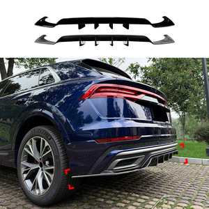 Audi Q8 4M Sline 2019-2023 Rear Lip Spoiler Carbon Fiber Texture Matte Finish Tuning Style AMP-Z - Product Image 1