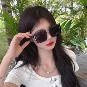 Gafas de Sol Unisex Fashion Square, Lentes de PC sin Marco, Ligeras, Color Azul Degradado, Protección UV400, Gafas para Exteriores 2026 - Product Image 4