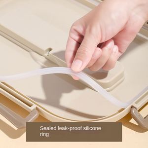 Thermal Insulation Portable Sealed Large Capacity Split Plate Microwave Safe Office Students 316L Stainless Steel Lunch <b>Box</b> - Product Image 4