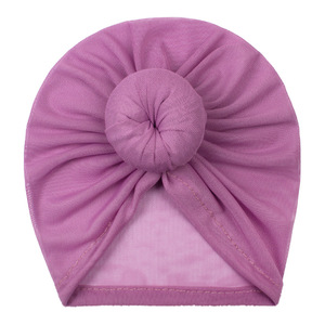 Nouveau Style européen et américain été coloré beignet bébé <span class=keywords><strong>Turban</strong></span> chapeau nouveau-né mignon <span class=keywords><strong>maille</strong></span> respirant doux bébé bonnets casquette - Product Image 6
