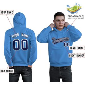 Sudadera con capucha personalizada, sudadera con nombre y número cosidos, transpirable, unisex, para adultos, talla grande para mujer - Product Image 2