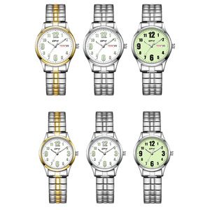 Custom Private Label Fashion Couple Luminous <b>Calendar</b> Alloy Case Quartz Movement Stainless Steel Watch for Men Women Wholesale - Product Image 1