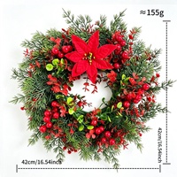 Guirlande de Noël, couronne de Noël, ornements, guirlande de fleurs artificielles, verdure, fleurs décoratives, couronnes et plantes