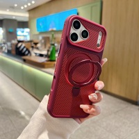 Coque de téléphone antichoc avec support magnétique en nid d'abeille bicolore pour iPhone 18 Pro Max, compatible avec la charge sans fil et dotée d'un béquille