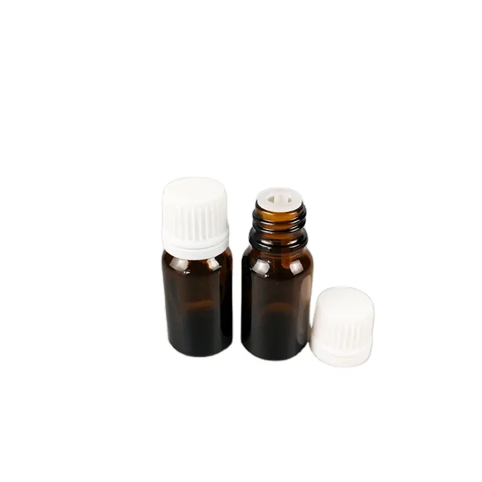 Flacon en verre ambré pour huile essentielle Flacon en verre cosmétique de 10ml 20ml avec bouchon évident