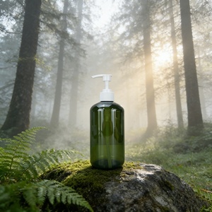 Botella de 300 ml para el Cuidado de la Piel, Transparente, Color Ámbar, para Champú o Loción, con Tapa Dosificadora Negra, Serigrafía, Botella de Plástico de 500 ml para Gel de Ducha o Loción - Product Image 4