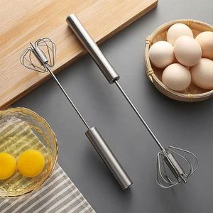 12 Inches Stainless Steel Egg Breaker Semi-automatic Egg Beater Rotary Creme Whisk Household Manual Egg Beater - Product Image 2