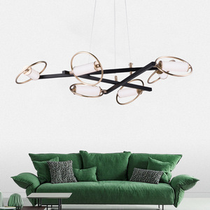 Postmodern Luxury Pendant <b>Light</b> Minimalist Glass Irregular-Shaped Circular <b>Light</b> Fixture for Living Room <b>Dining</b> Room Showroom - Product Image 6
