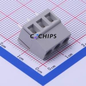 DB128V-5.0-3P-GY-S Screw Terminal Block Through hole Component (THT),P=5mm Connector 1x3P 5mm Gray Through Hole - Product Image 1